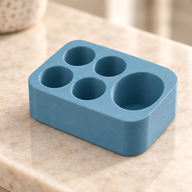 SnapLock Mixed Mini Case — insert view in gray and blue; AI-generated visualization